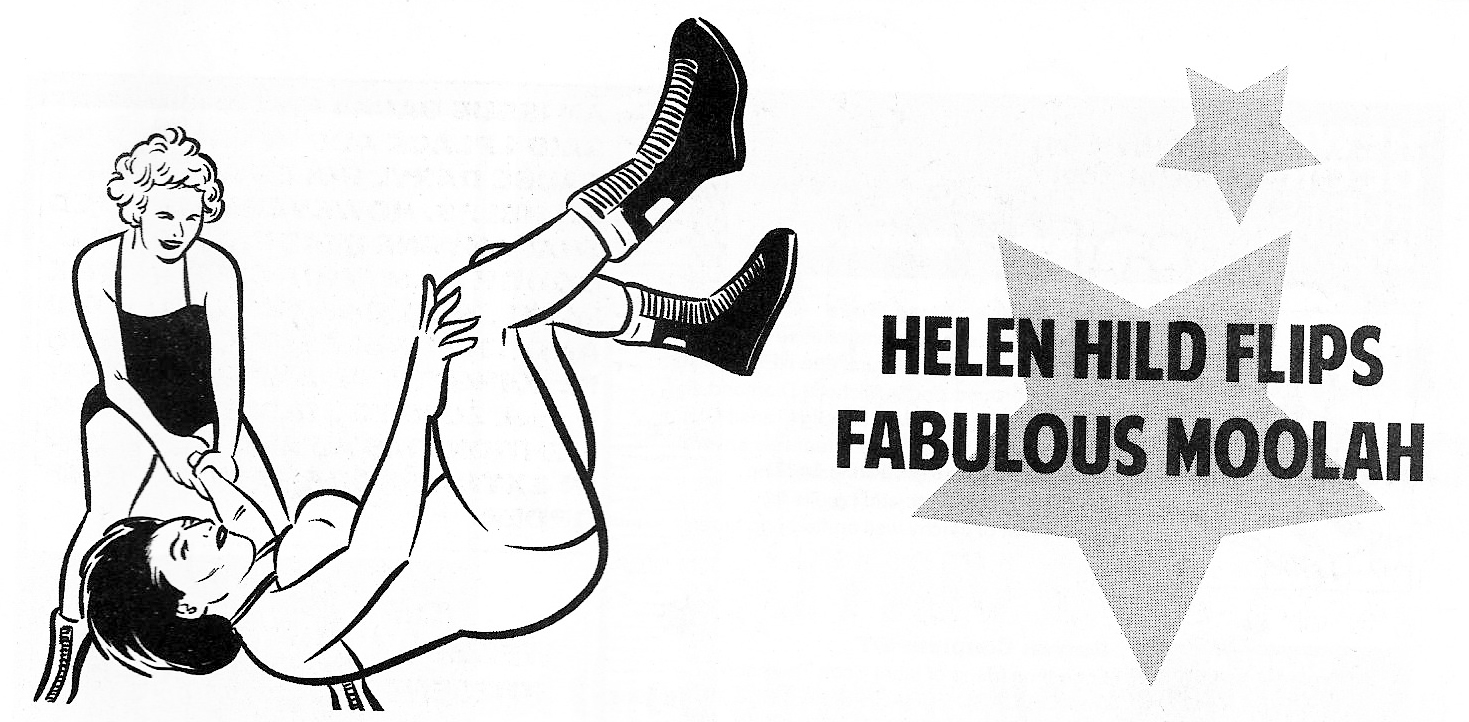 The Daily Orca-One Punk's Guide to Professional Wrestling-Helen Hhinds flips Fabulous Moolah by Art Fuentes